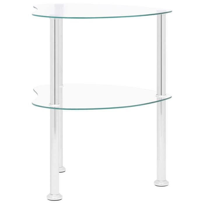 VidaXL 2-Tier Side Table Transparent 38x38x50 Cm Tempered Glass 322785