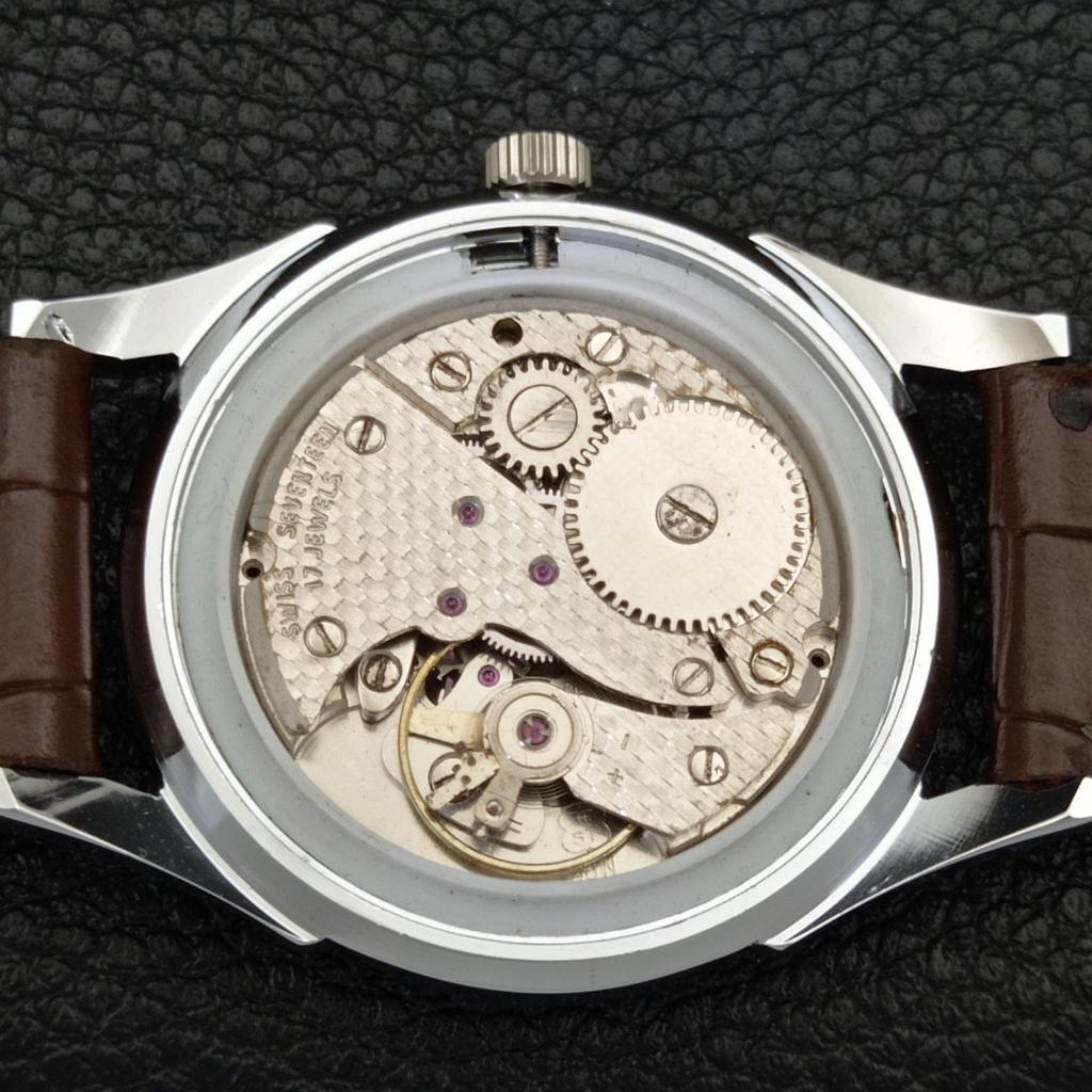 VINTAGE HAND-WINDING SWISS MENS REFURBISHED RED COLOR DIAL WATCH a701017-5 R205a-a701017