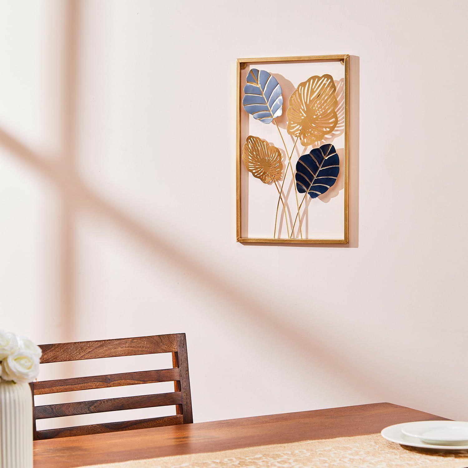 

Золотой Металлический Настенный Декор для Гостиной | Элегантный Железный Настенный Подвес | Настенный Декор | Легкая Установка | 42 x 28 см | Набор из 1