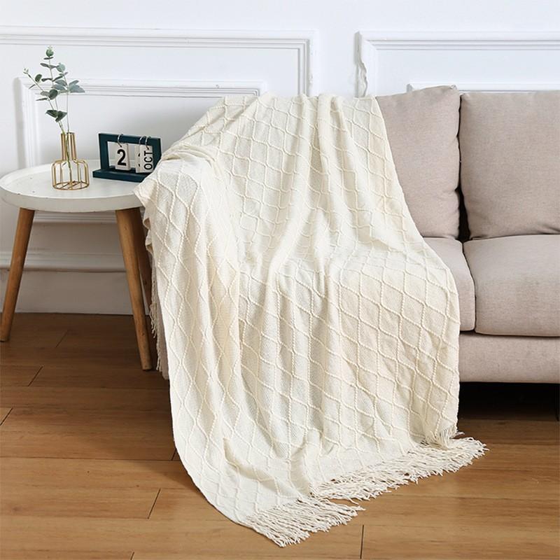 Luxury-lite Minimalist Natural Yoga Blanket Sofa Cushion Throw Blanket Air Conditioning Blanket Bed Cover