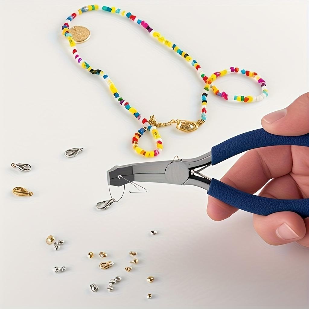 Blue Handle High Carbon Steel Round Hole Pliers - Precision Bead Positioning Ideal for DIY Crafts Jewelry Making Tools