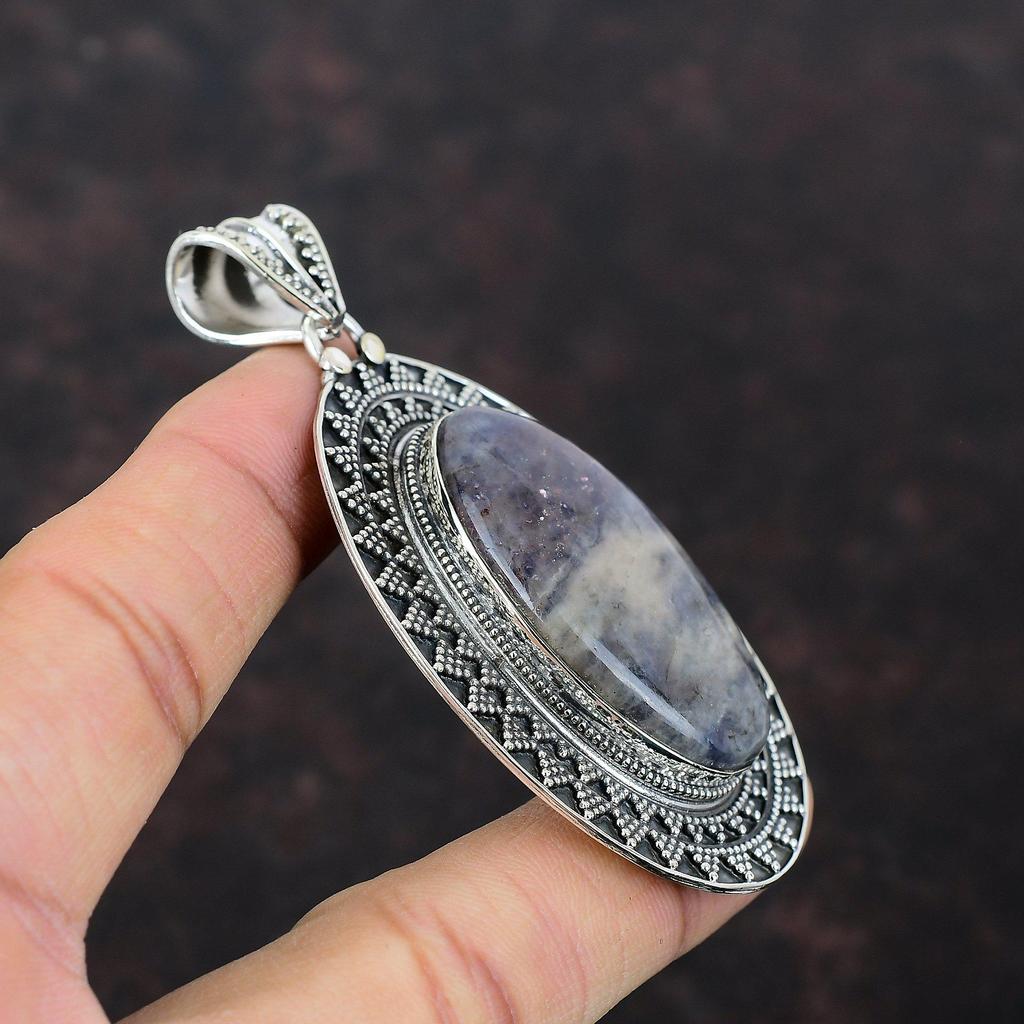 Iolite Sunstone Pendant 925 Sterling Silver Pendant High Quality Gemstone Jewelry Handmade Brand New Pendant Gift For Mother Vintage Jewelry
