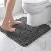 Alfombrilla de Baño para Inodoro en Forma de U Alfombra de Baño Suave Absorbente Chenilla Antideslizante Alfombrillas para Piso de Baño Decoración del Hogar Hogar