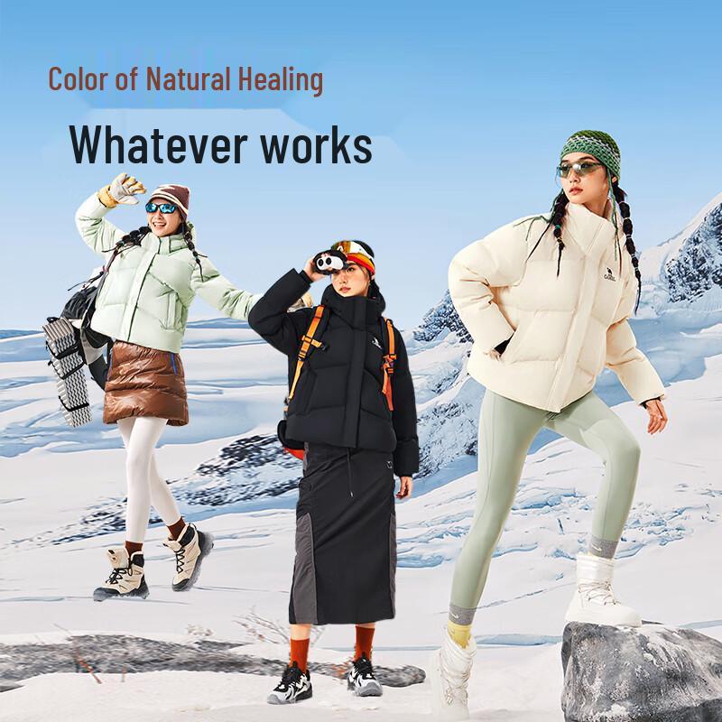 

CAMEL Women s 2025 Winter Waterproof Hooded Down Puffer Jacket M
