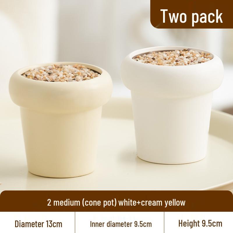 Nordic Style Cream Ceramic Succulent Pot for Phalaenopsis and Green Plants