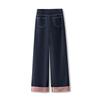 Women's Wide-Leg High-Waisted Dark Blue Jeans - Retro Style for Spring 2025