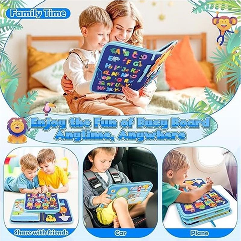 Children'S Cartoon Blue Learning Board Children'S Toy Book Exercise Learning Hands-On Ability Educational Toy Felt Board