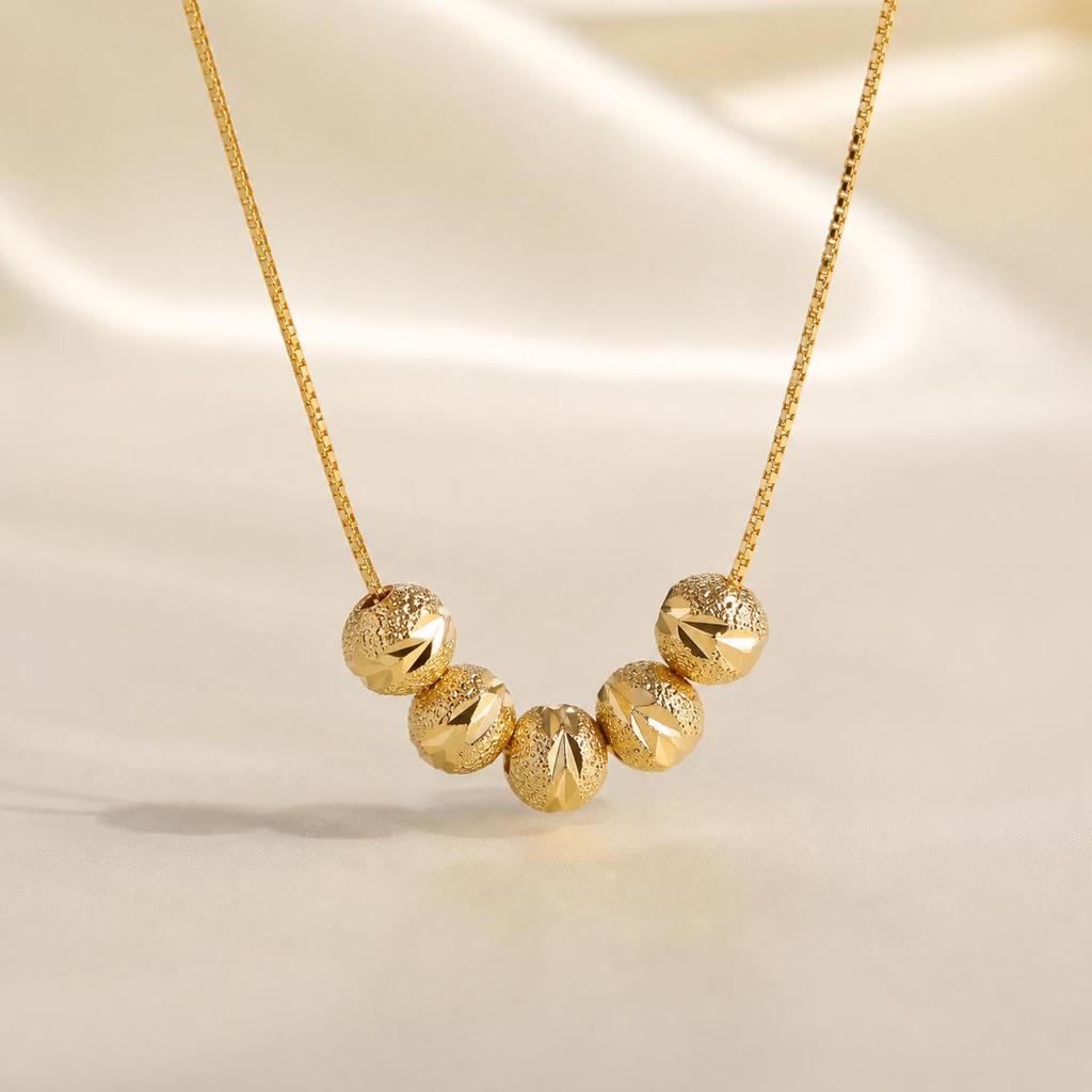 Five Blessings Gold-Plated Necklace - Japanese/Korean Light Luxury Niche Jewelry for Women