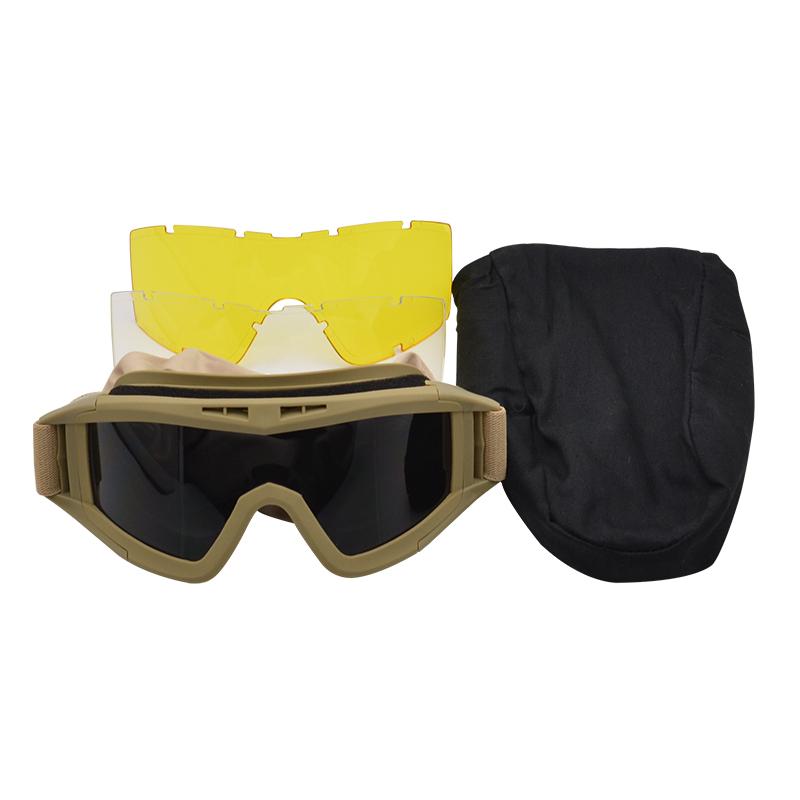 Klare 3-Linsen Schutzbrille Sportbrille Herren Taktische Sonnenbrille Schießbrille
