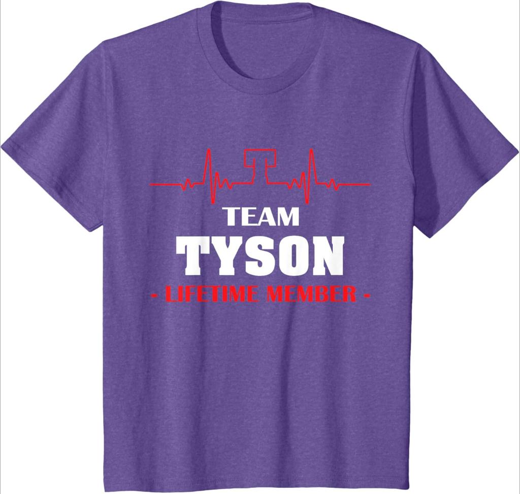 Team TYSON lifetime member family design-100% cotton summer O-neck short sleeve casual printed men's T-shirt.