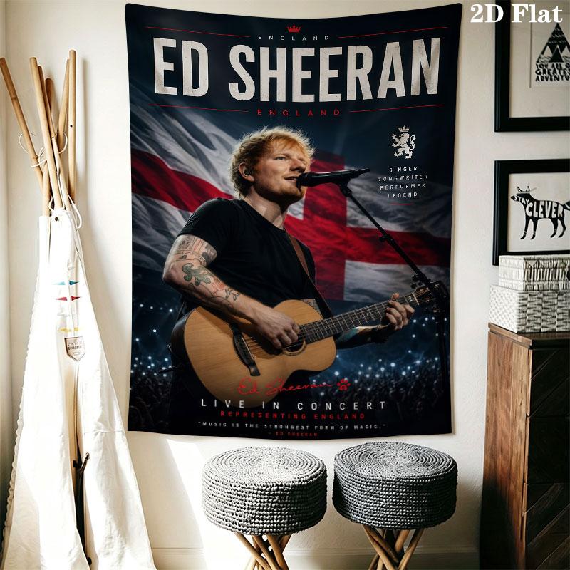 Ed Sheeran Wandteppich Ästhetisches Wandbehang Gedruckter Stoffdecke Dekorative Wandteppiche für Schlafzimmer Wohnzimmer Heimdekoration