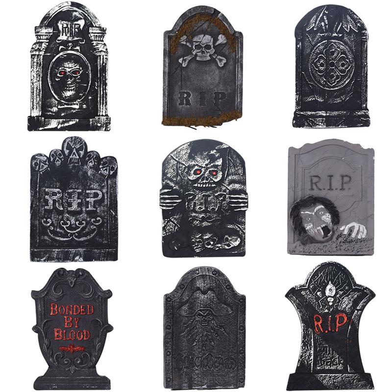 Halloween Foam Tombstone Skeleton Haunted House Stone Party Yard Decoration Door