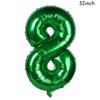 32/40inch Dark Green number balloons Foil Balloon Jungle Safari Birthday Balloon Party Baloon 0 1 2 3 4 5 6 7 8 9 globos Balls