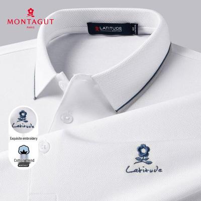 MONTAGUT Herren feuchtigkeitsableitendes Jacquard-Poloshirt