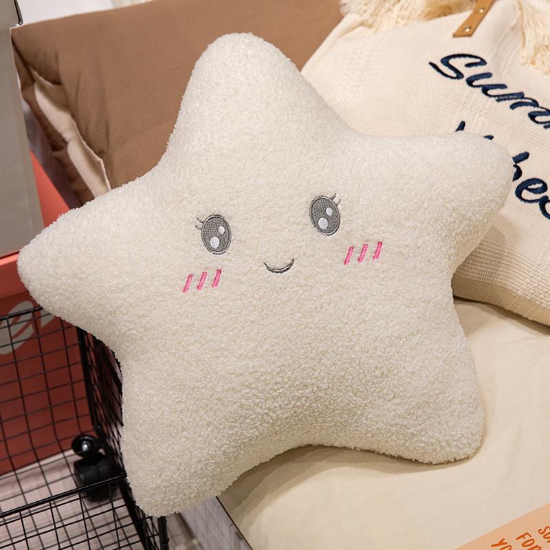 Fluffy Cloud Moon Raindrop Star Plush Toy Sofa Cushion Kids Room Decor 45cm White Round Eyes