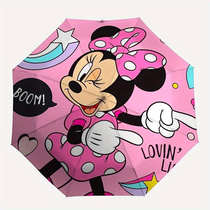 

Disney Minnie Mouse,Pink,Polka Dots Manual Opening and Closing Umbrella, 8-Rib Reinforced Folding Design, Lightweight