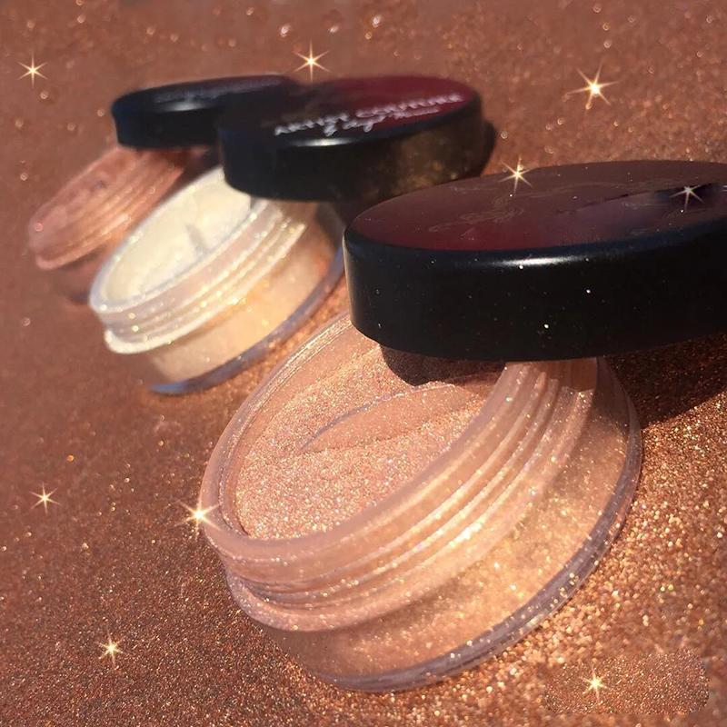 20 Color Highlighters Diamond Glow Powder Makeup Bronzer High Pigment Contour Face Dust Loose Powder for Brown Skin La Peach