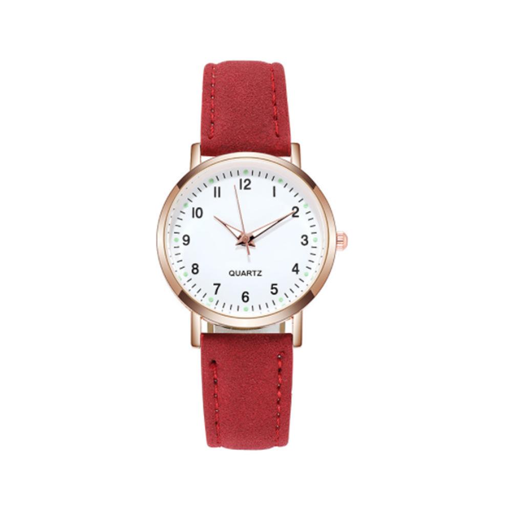 1/2/3/4pcs Fashion Arabic Dial Women Quartz Watch Casual Leather Strap Wristwatch for Girls Friendship Clock Gifts (Without Box)