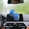 1 Pair 3" Fuzzy Plush Dice Heart Shape Decorative Car Rearview Mirror Retro Square