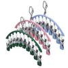 Sock Saving Drying Hanger Waterproof Space Stainless Steel Laundry Rack Peg Hanger with 10
