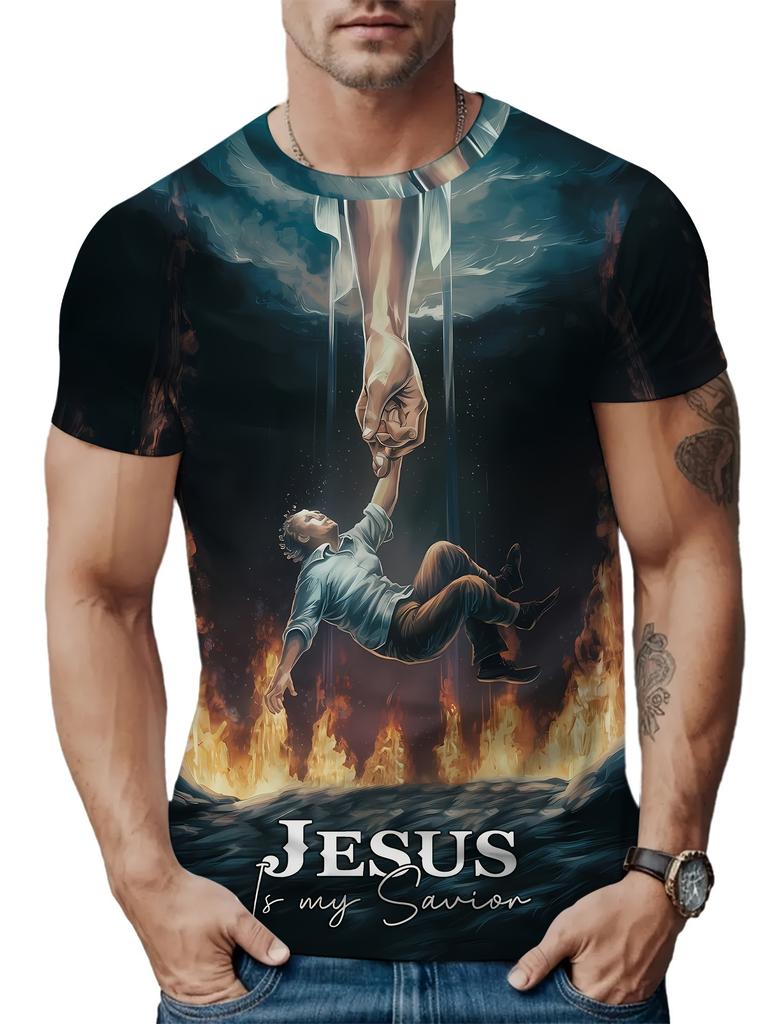 Camisetas Deportivas Casuales de Verano para Hombre Holgadas de Secado Rápido Cuello Redondo Estampado Gráfico 3D Manga Corta