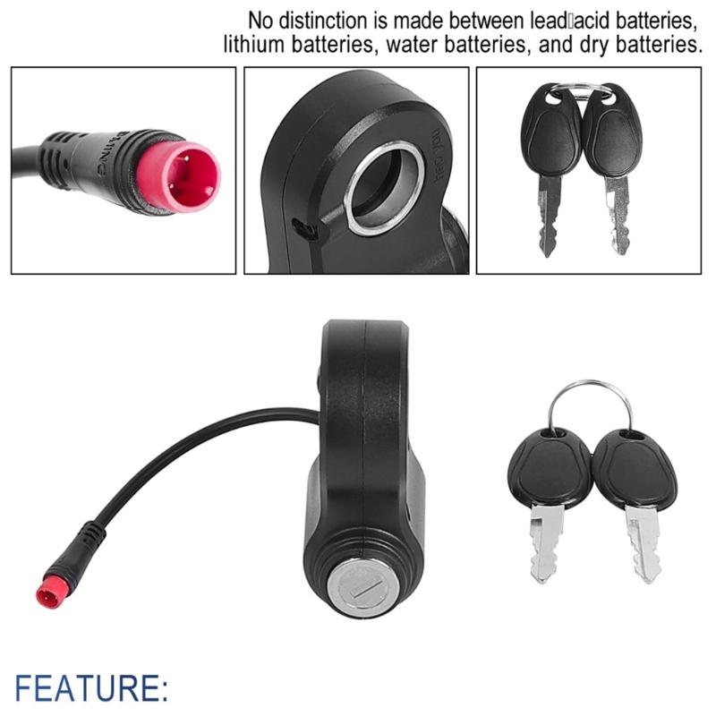 2Pin Ignition Lock With Two Key For Kukirin Electric Scooter ABS Metal Throttle Accelerator Switches Easy Installation