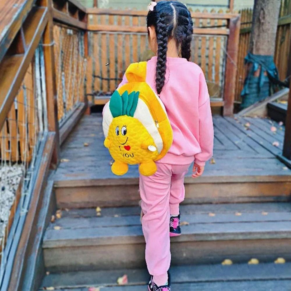 Cartoon Animal Little Turtle Backpack Zipper Anime Plush Doll Backpack Plush Pineapple Bag Unisex