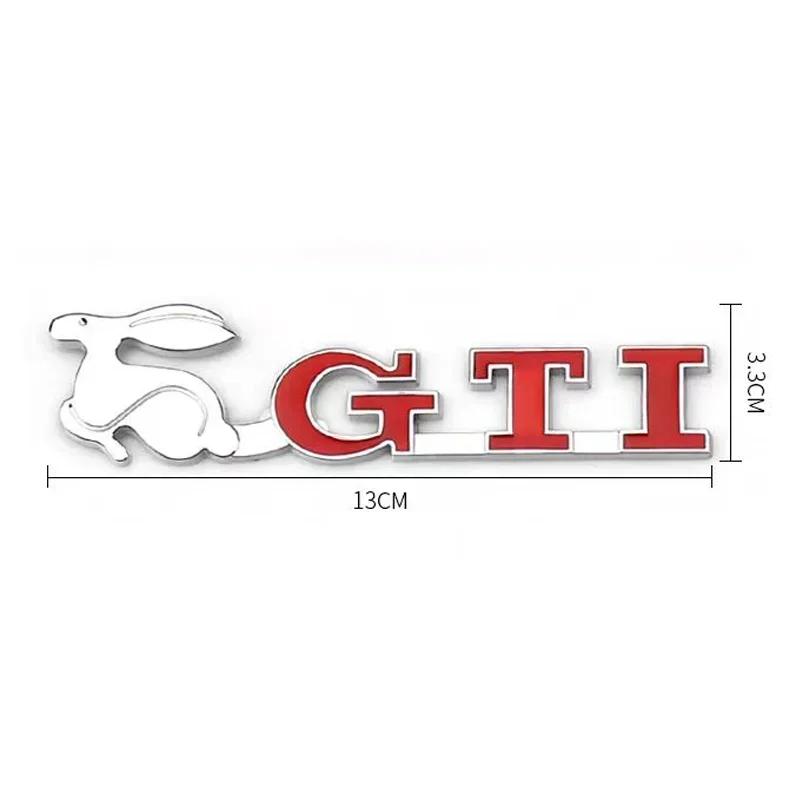 opq1 1Pcs Car Accessories Grille Badge Sticker Rabbit GTI Logo Decal For VW GTI Polo Golf Passat  Scirocco Jetta Tiguan Beetle Touran