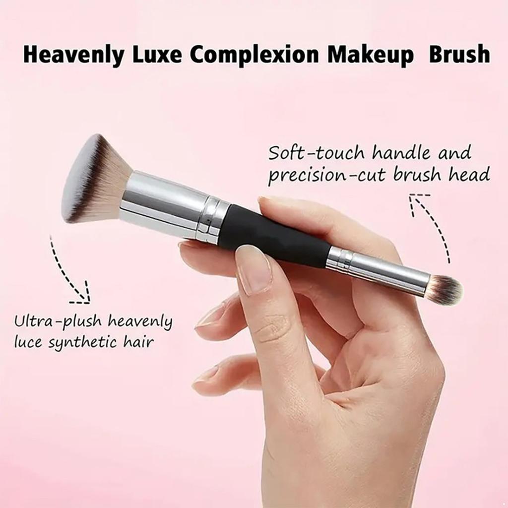 Flat-head Dual-ended Makeup Tool for Blending Buffing Concealing – 2-in-1 for Foundation & Cream Powder