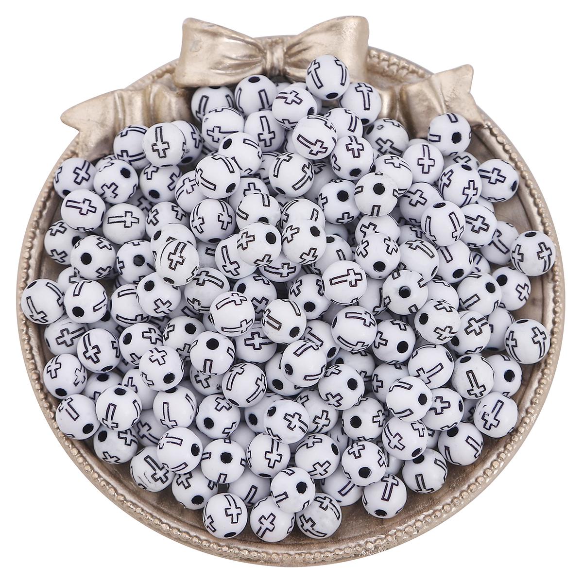 100 шт. 8 мм акриловые бусины с крестообразным узором свободные бусины-разделители для изготовления ювелирных изделий