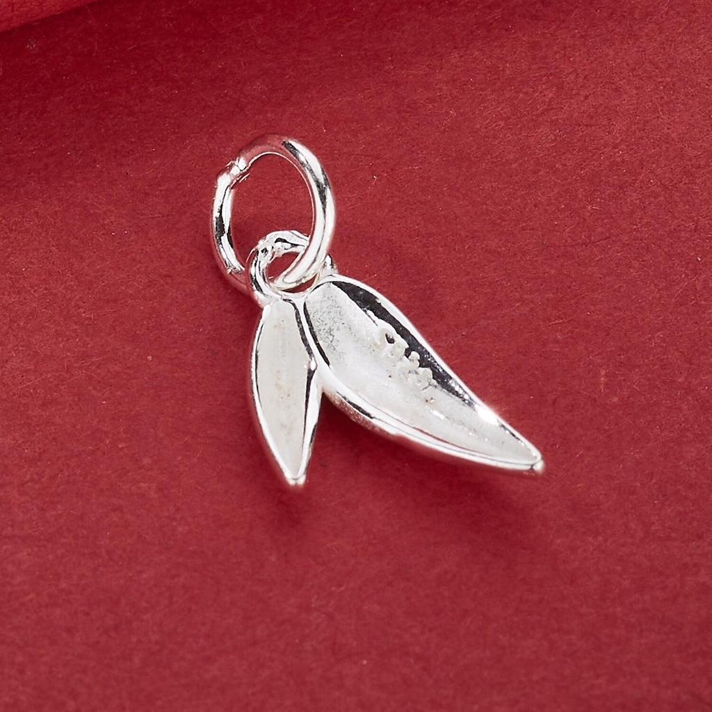 S925 Sterling Silver Bamboo Leaf Charm for DIY Bracelets & Necklaces