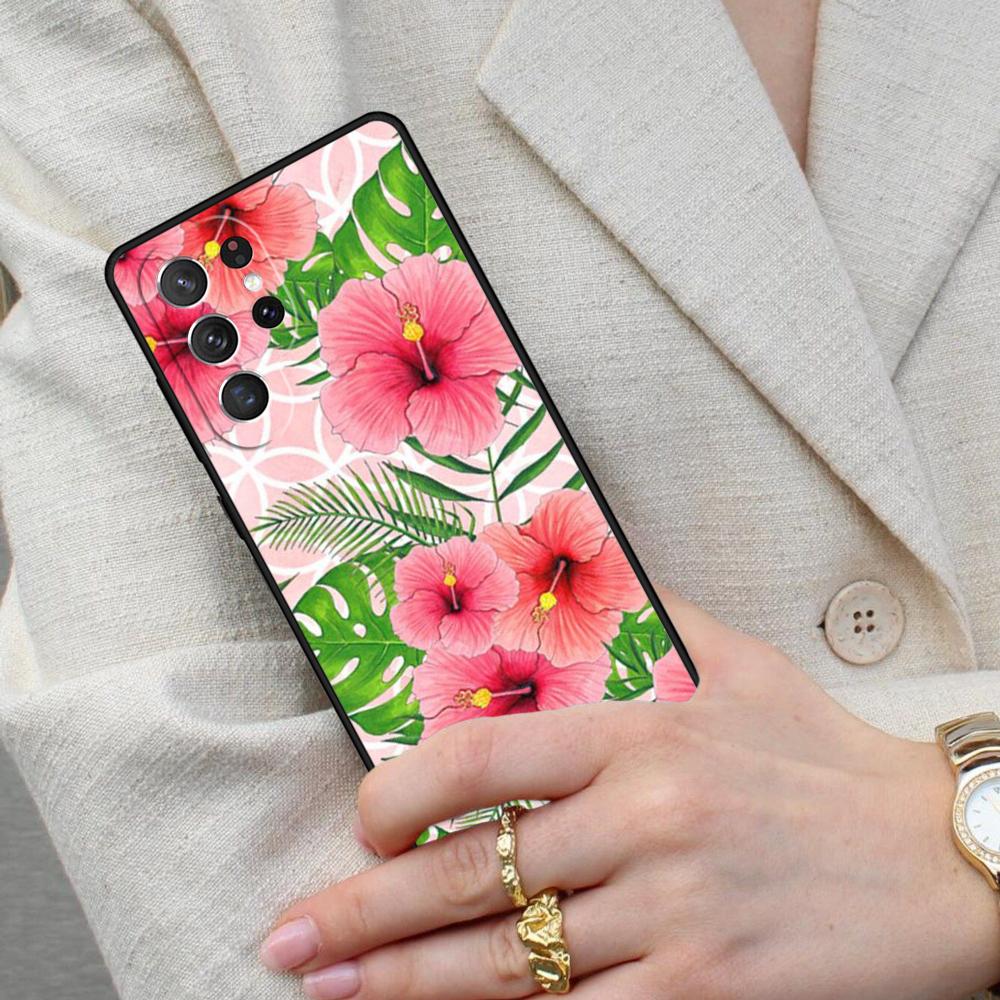 Tropical Flower Cell Phone Case for Samsung Galaxy S26 Ultra S25 S24 S23 S22 S21 S20 Note10 Cover