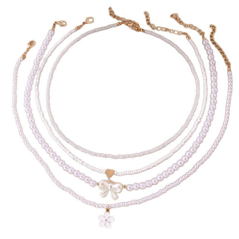 Spring Summer Boho Necklace Jewelry Set With Plastic Beads For Womens Fashion