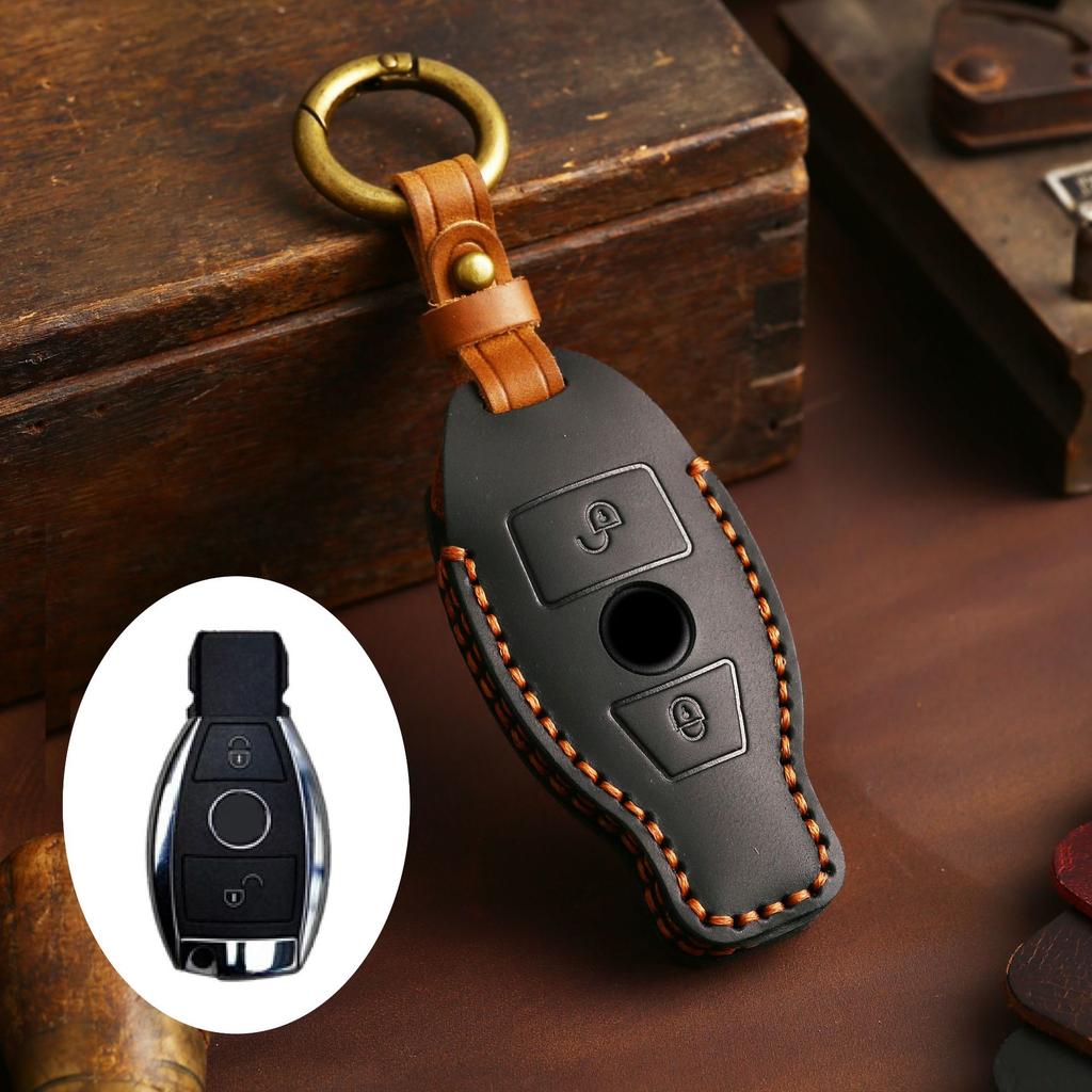 Suitable for Mercedes-Benz GLK Key Cover E-class C-class R350 Old GL High-grade E-class GLC Case Leather Protective Case Buckle