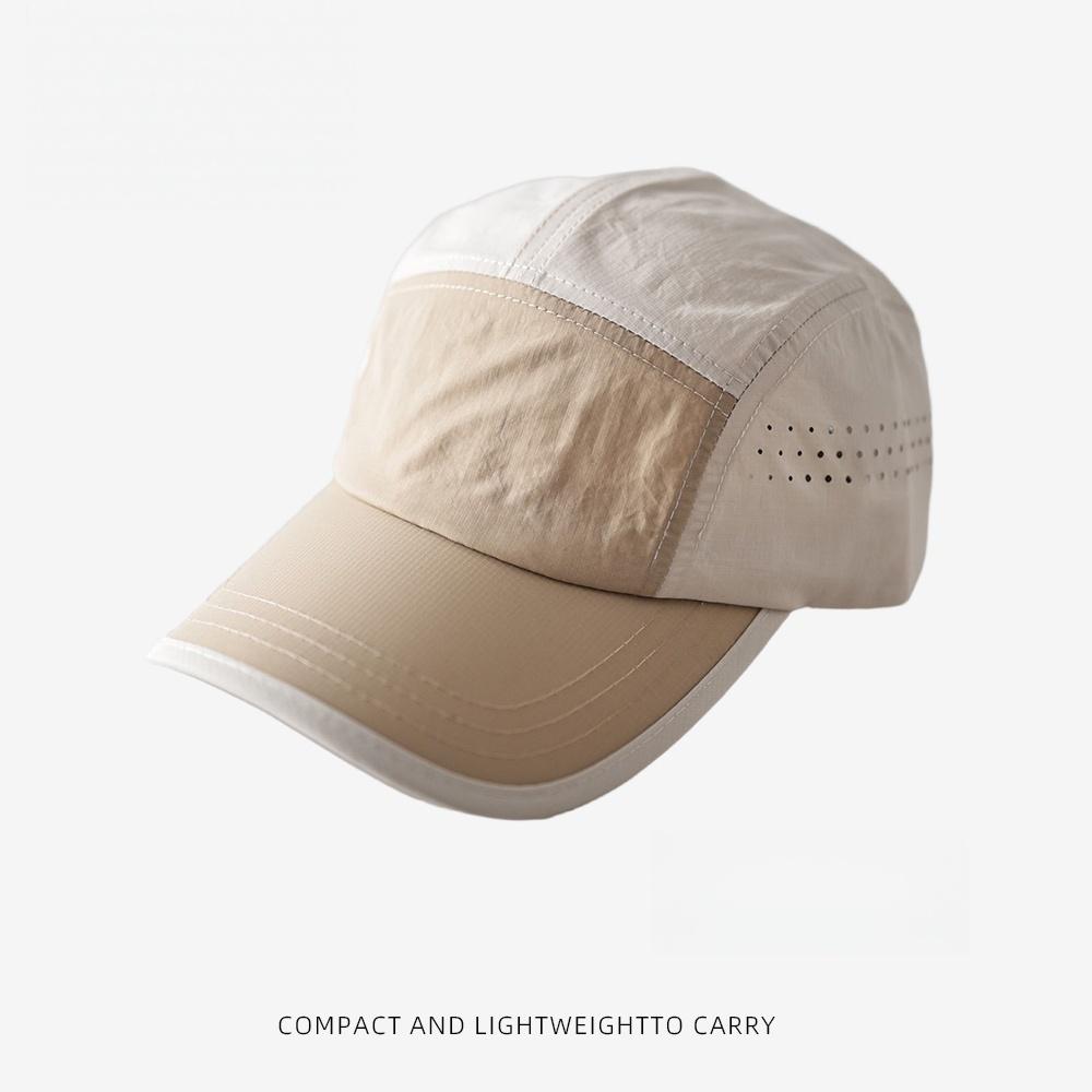 UPF50+ Quick Dry Baseball Cap Color Block 5 Panel Hat Breathable Outdoor Sports Running Sun Protection Men Women Caps