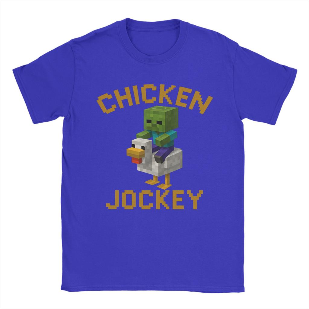 Chicken Jockey Zombie Pixel 2025 T Shirt Summer Gamer Fashion T Shirts Men Cotton O Neck Plus Size Clothing Short Sleeve Street