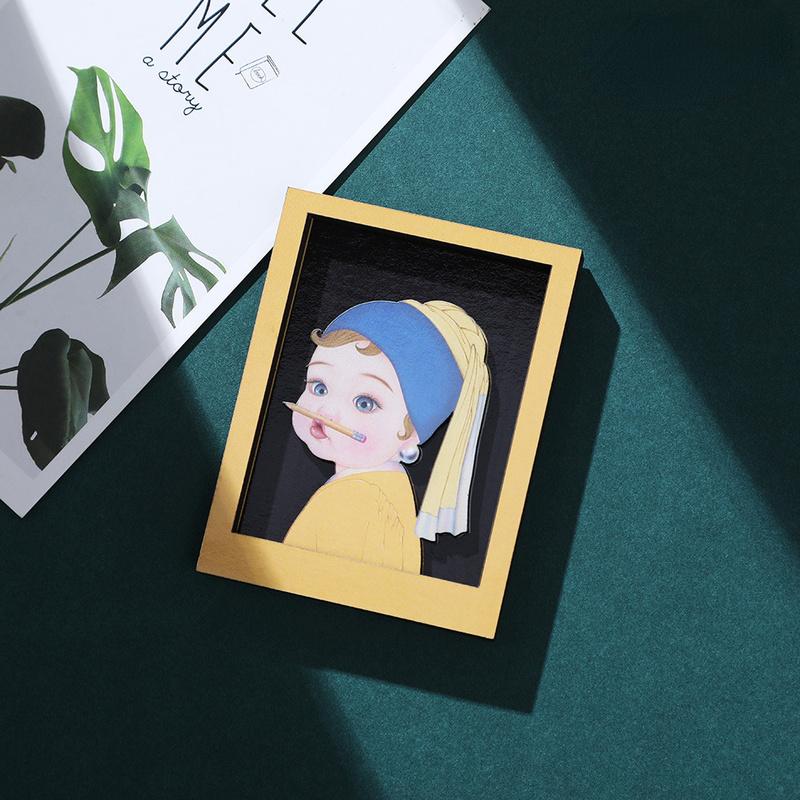 Cute Mona Lisa Fridge Magnets Girl with a Pearl Earring Wooden Magnetic Stickers for Message Board Famous Paintings Home Decor