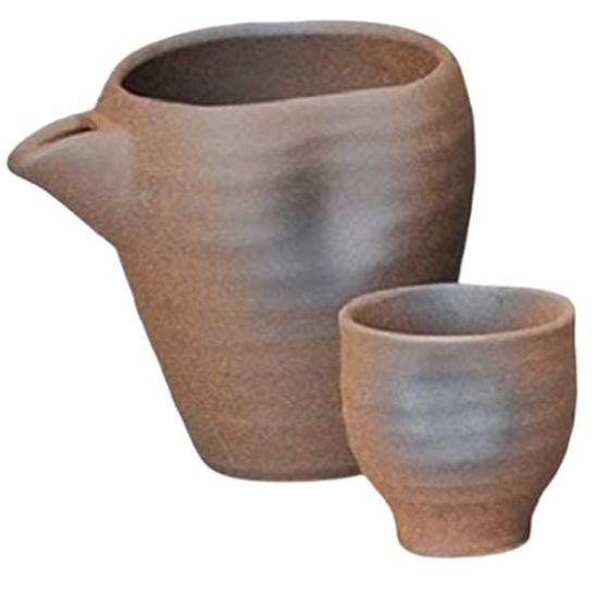 

Tokkuri Ochoko Set 420ml Bizen Cold Sake Pottery Mino Ware Ale-net