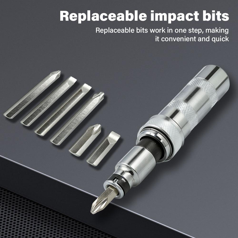 13/7 Pcs CR-V Manual Impact Screwdriver, Portable Reversible Impact Driver, Household Cordless Screwdriver Kit Hand Repair Tools