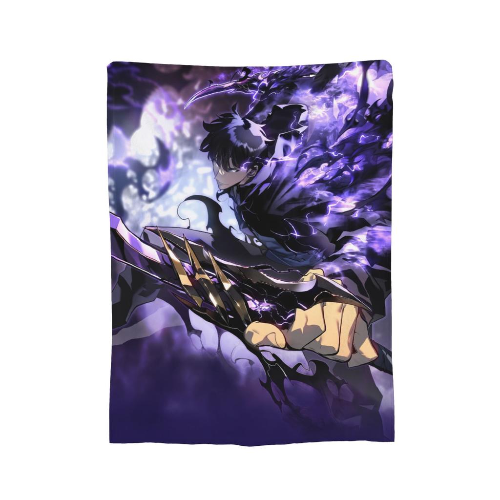 Anime Solo Leveling Blanket Fleece All Season  Multi-function Lightweight Throw Blankets for Bedding Travel Bedspreads