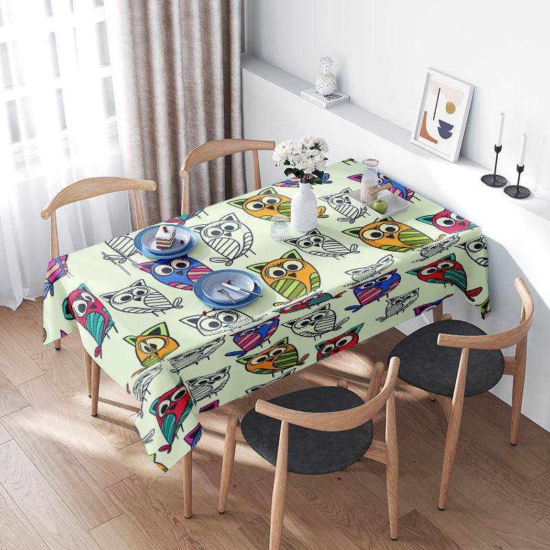 Colorful Owl Tablecloth Perfect Addition for Your Dining Room Decor!