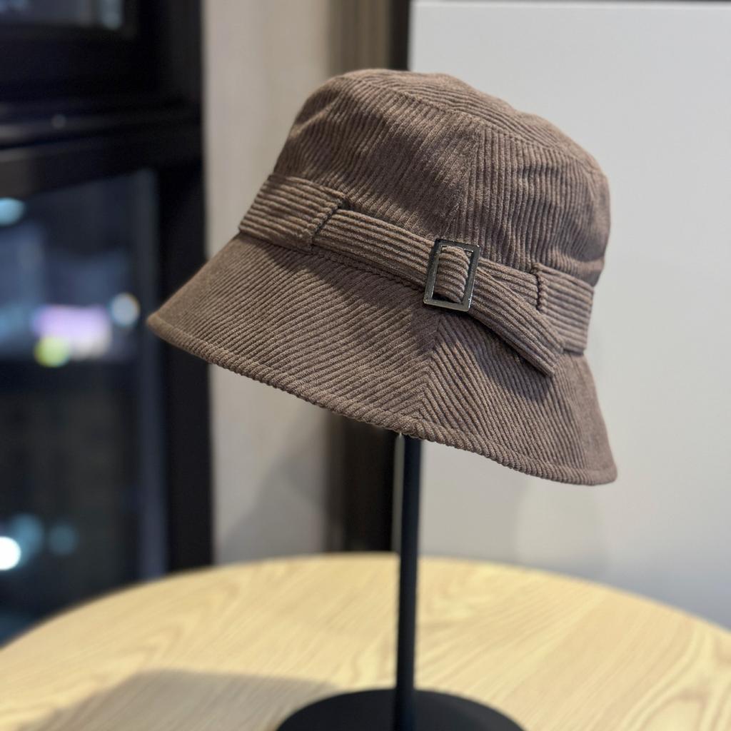 Autumn and Winter Corduroy Casual Versatile Face Showing Small New Women's Basin Hat Elegant Outdoor Travel