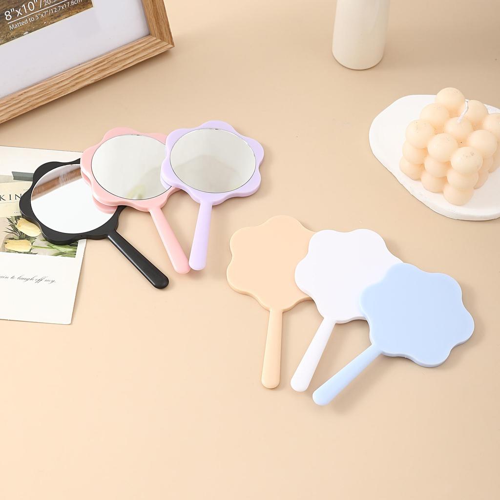 DIY Handheld Makeup Mirror with Creative Handle - Portable and Stylish for Girls