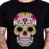 Sugar Skull Diamond T-Shirt Day of the Dead Pink Rose Gem Gothic Gift Tee Top
