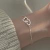 5Pcs/Set New Silver Color Multilayer Interlocking Hearts Bracelet Retro Bangle For Women Fine Fashion Jewelry Wedding Party Gift