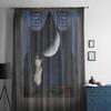 Cat Playing In A Window Sheer Curtains For Living Room Kids Bedroom Tulle Curtains Kitchen Window Treatment Drapes