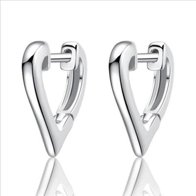 Cute Heart Girls Hoop Earrings Jewelry Lady Fashion 925 Sterling Silver Earring for Women Party Accessories Female Bijou