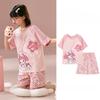 2025 MINISO Modisches und niedliches Cartoon-Anime-Print Jungen- und Mädchen-Kurzarm-Pyjama-Set für den Sommer Kinder-T-Shirt+Shorts 2-teiliges Set