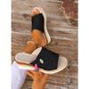 New Large-sized Wedge Heel One-shoulder Shoes Wedge Heel Sponge Thick-soled Flip-flops