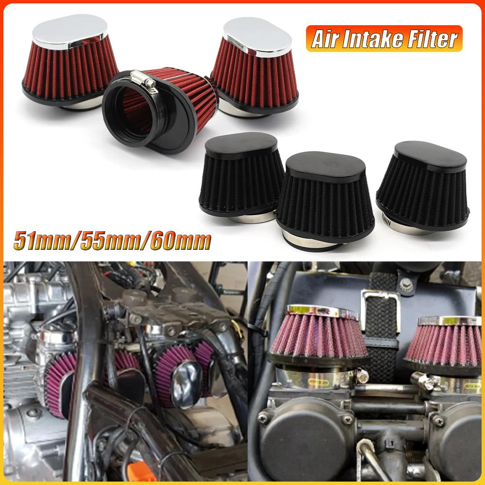 51mm 55mm 60mm Motorcycle Filters Cleaner For Carburetor Scooter Cold Air Intake Filter Sport Myshroom Moped Parts Accessories